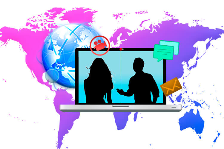 Picture communication from anywhere in the world in online chat 24 hours